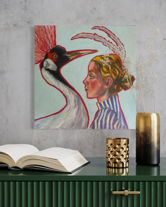 Peinture à l'huile " Les plumes"