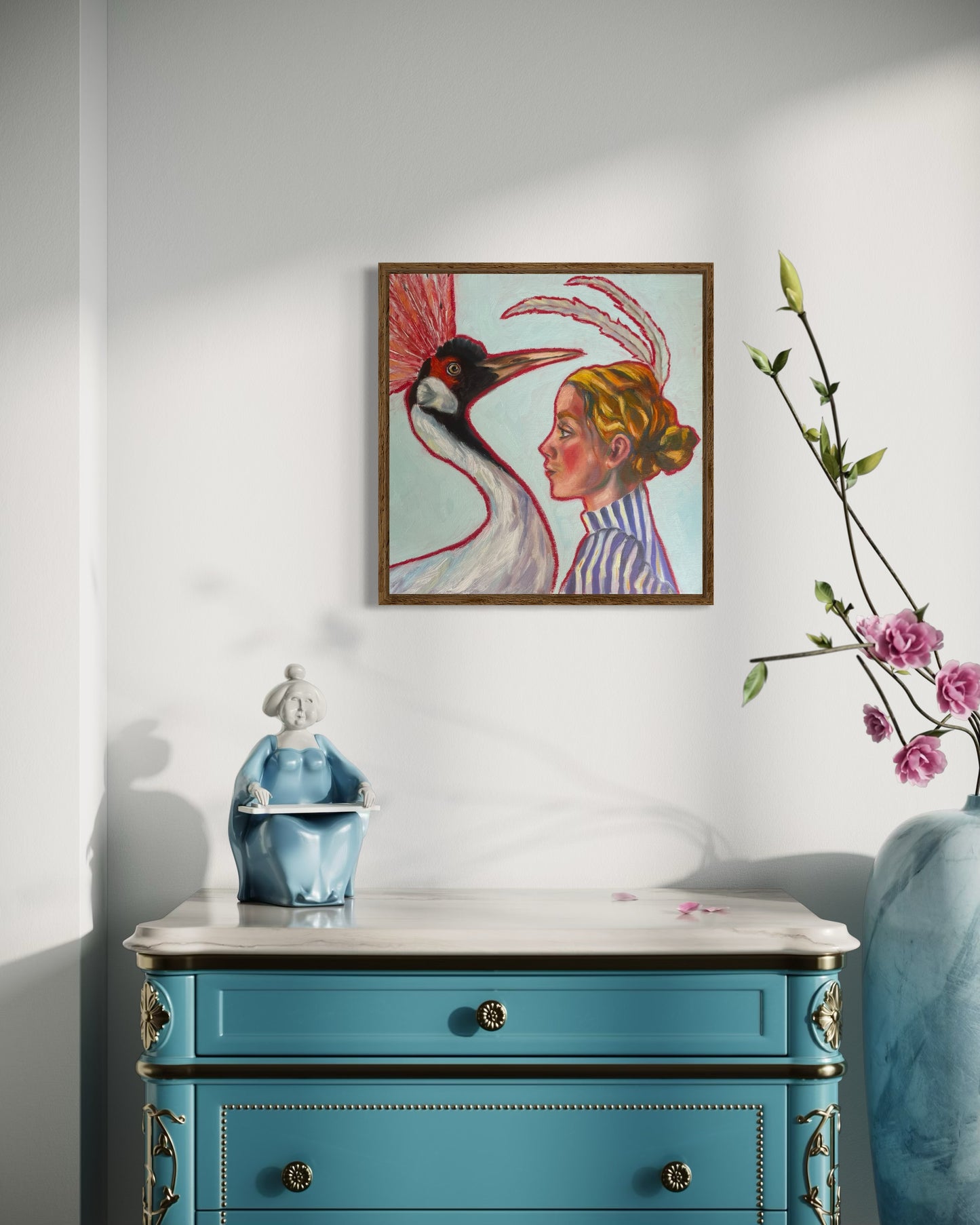 Peinture à l'huile " Les plumes"