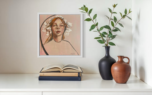 Peinture à l'huile "La mariée"