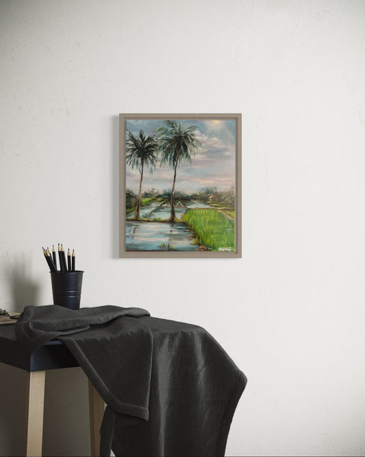 Peinture à l'huile "Ubud after the rain"