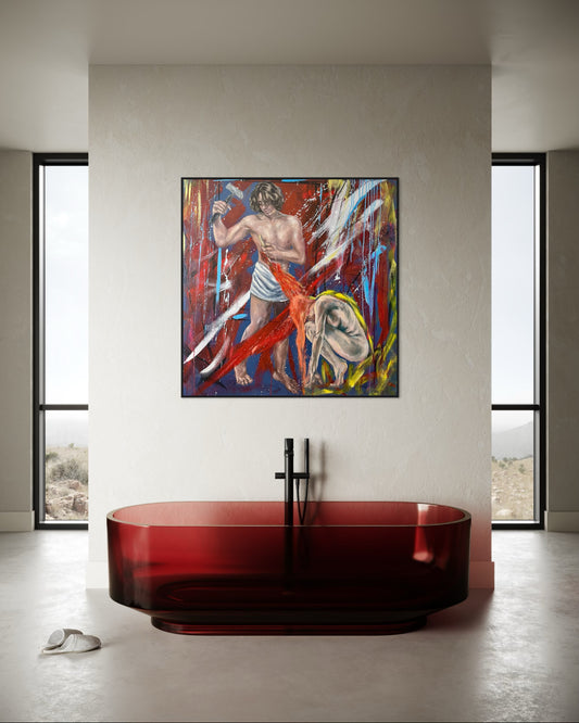 Peinture à l'huile "La genèse"