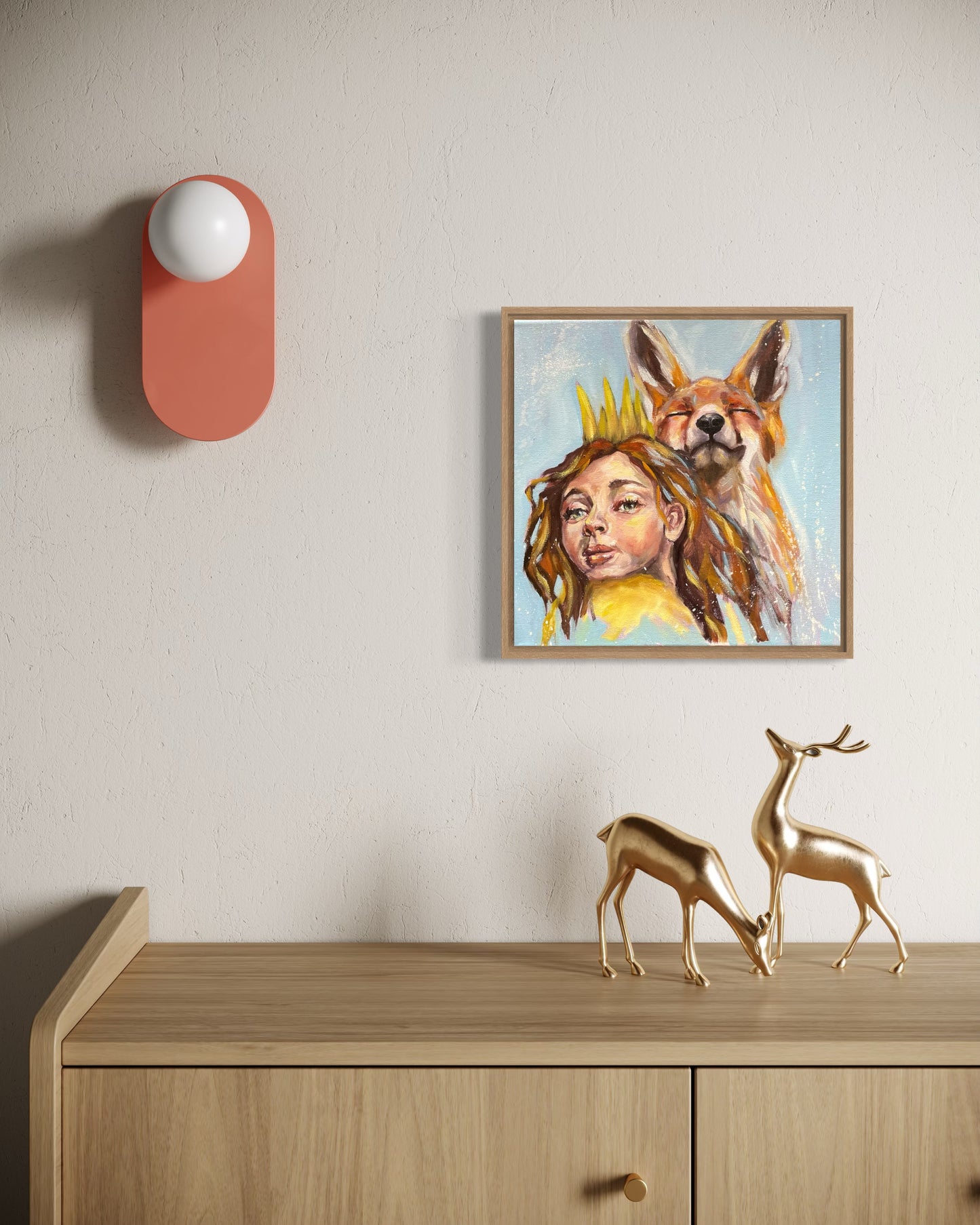 Peinture à l'huile "La petite reine"