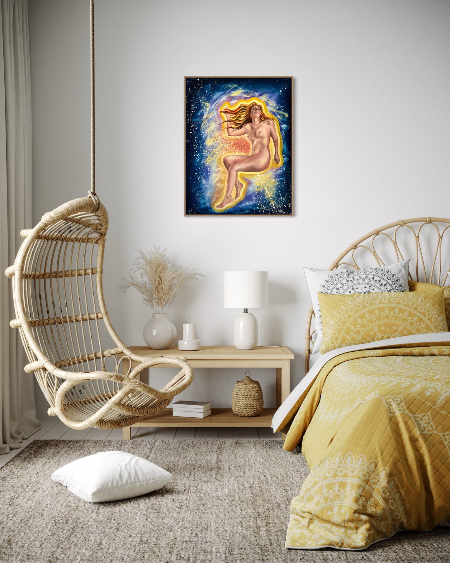 Peinture à l'huile "Et le big bang créa la femme"
