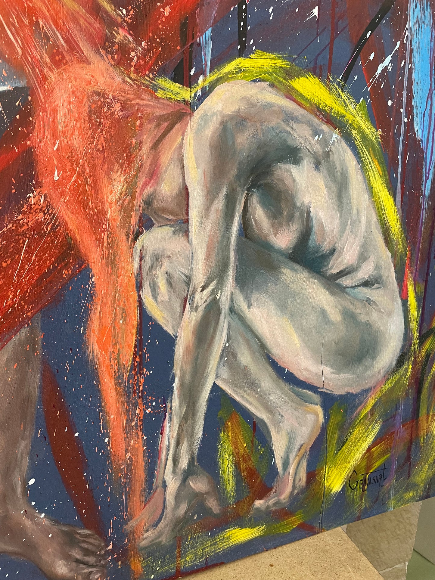 Peinture à l'huile "La genèse"