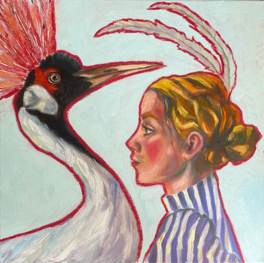 Peinture à l'huile " Les plumes"