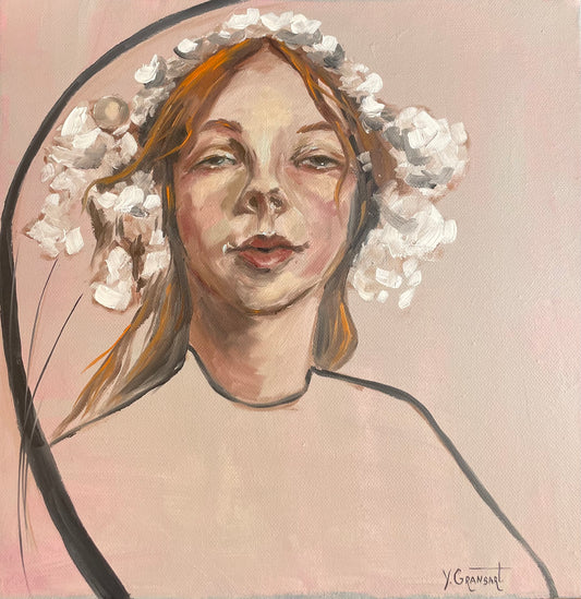 Peinture à l'huile "La mariée"