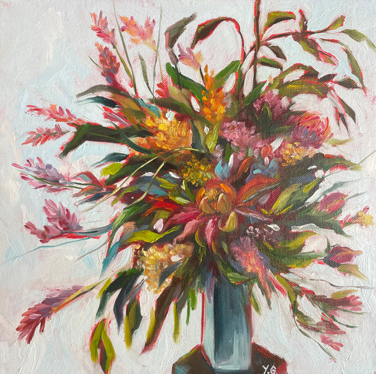Peinture à l'huile "Le bouquet"