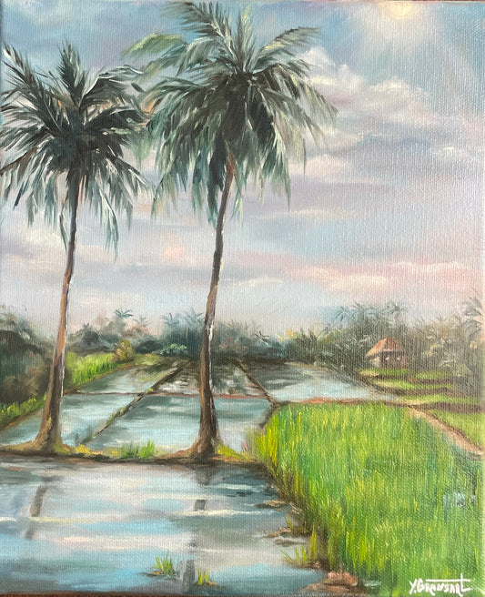 Peinture à l'huile "Ubud after the rain"