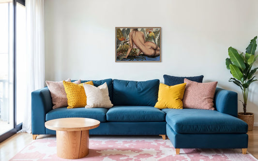 Peinture à l'huile "Oiseau du paradis"