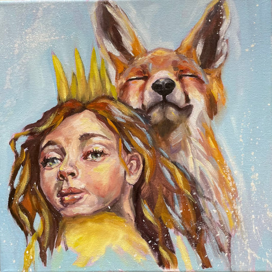 Peinture à l'huile "La petite reine"