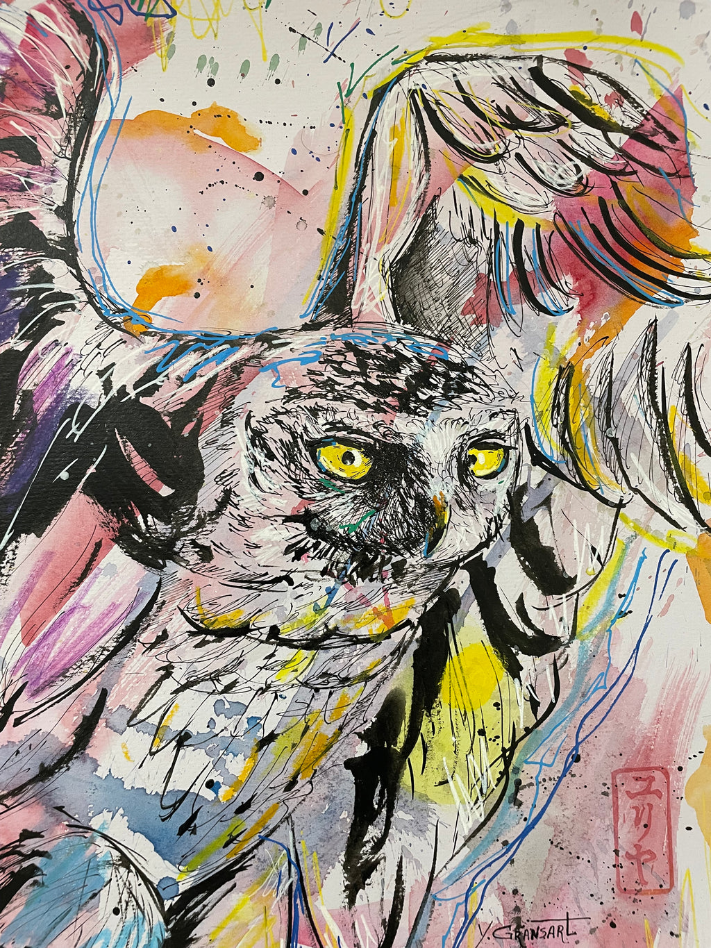Oeuvre originale "Hibou" serie "ANIMA"