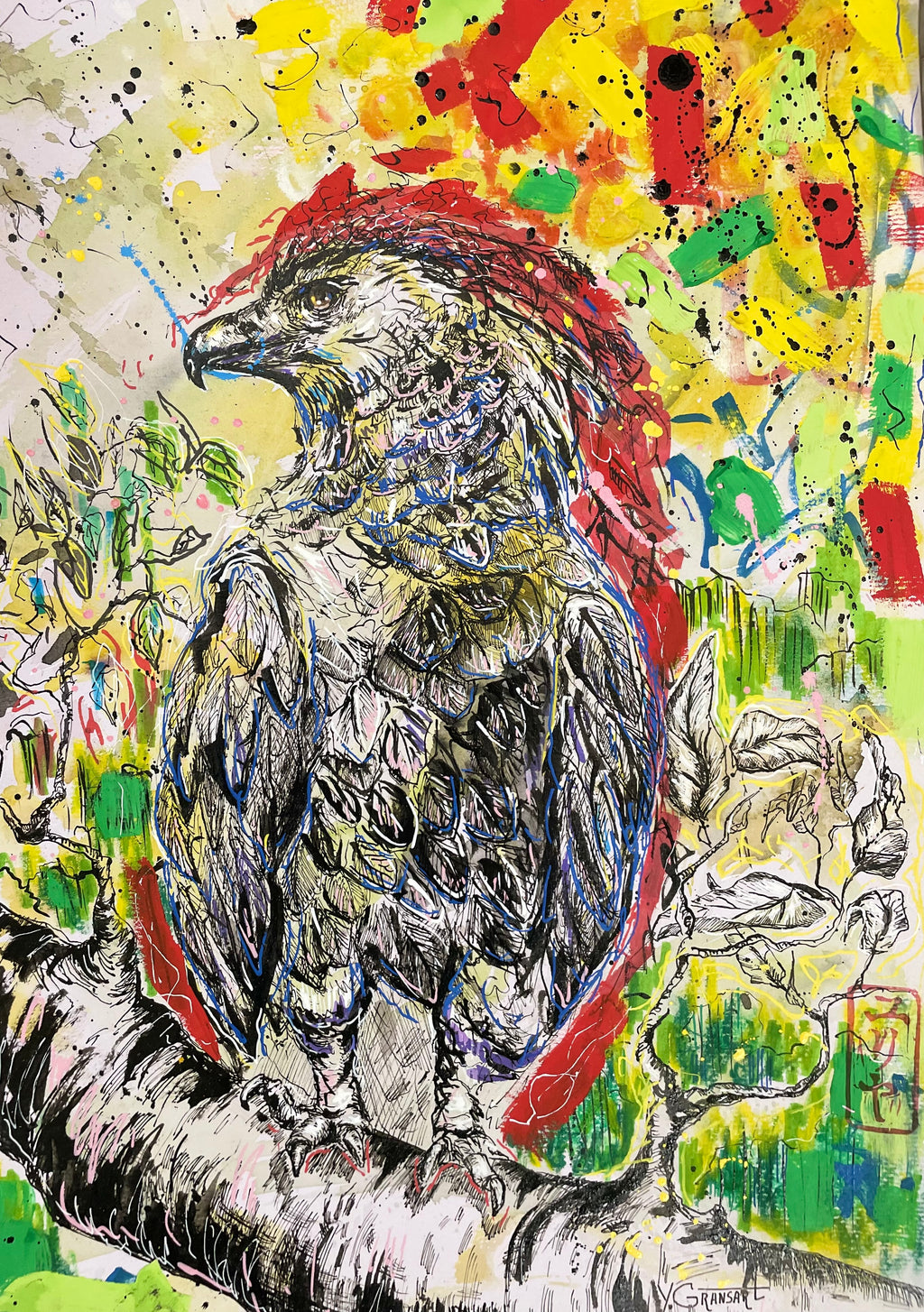 Oeuvre originale "Aigle" serie "ANIMA"