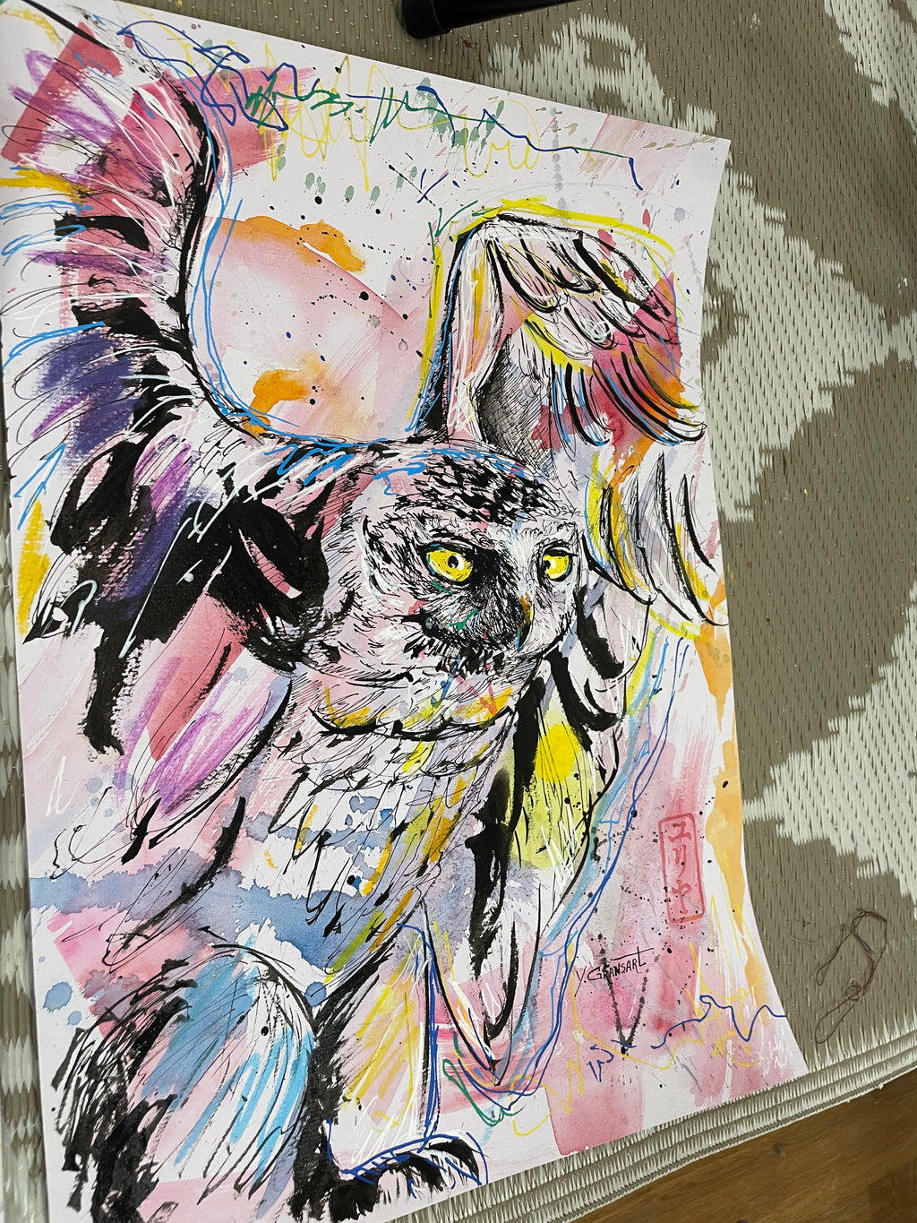 Oeuvre originale "Hibou" serie "ANIMA"