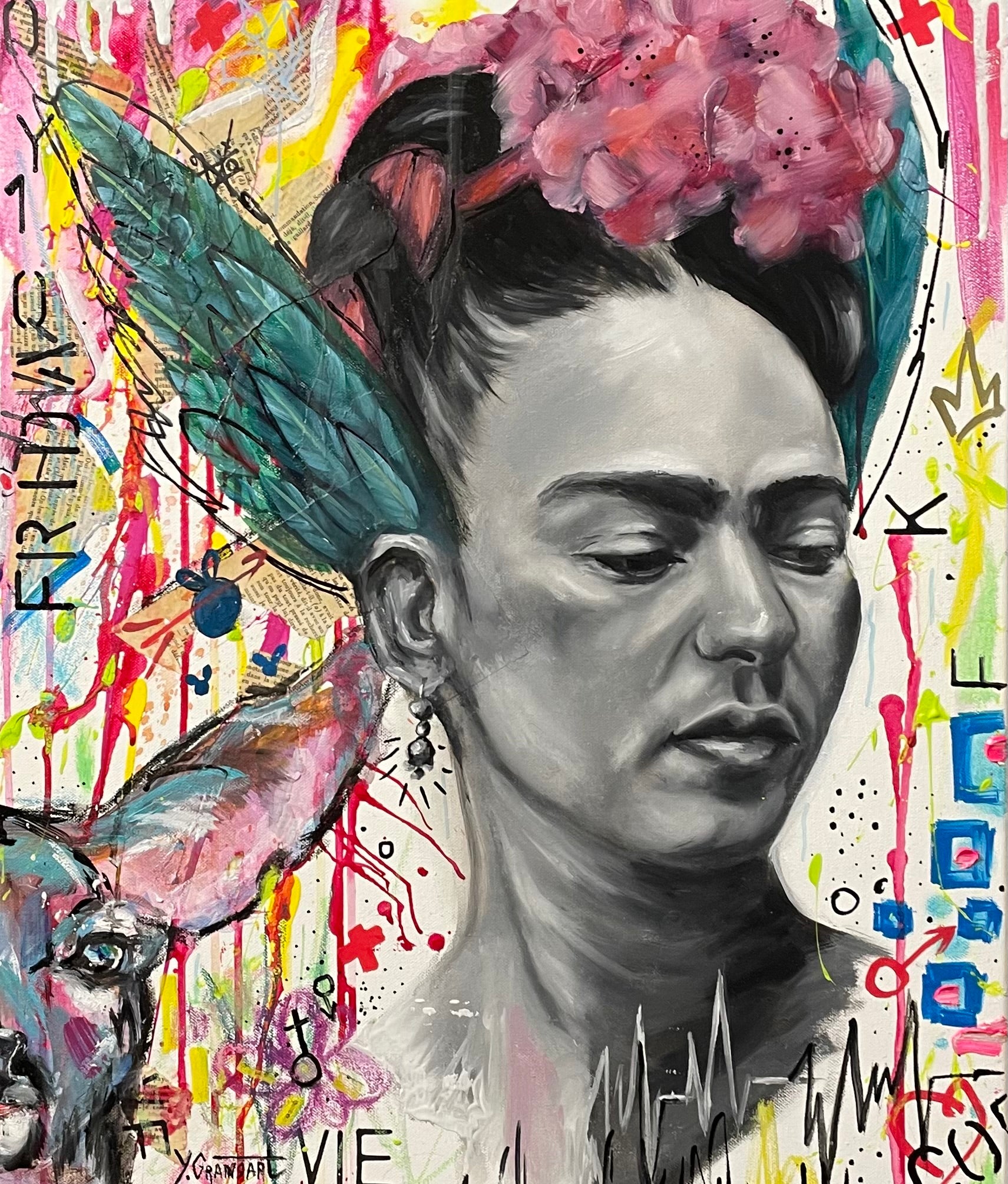 Oeuvre originale "Frida vole"