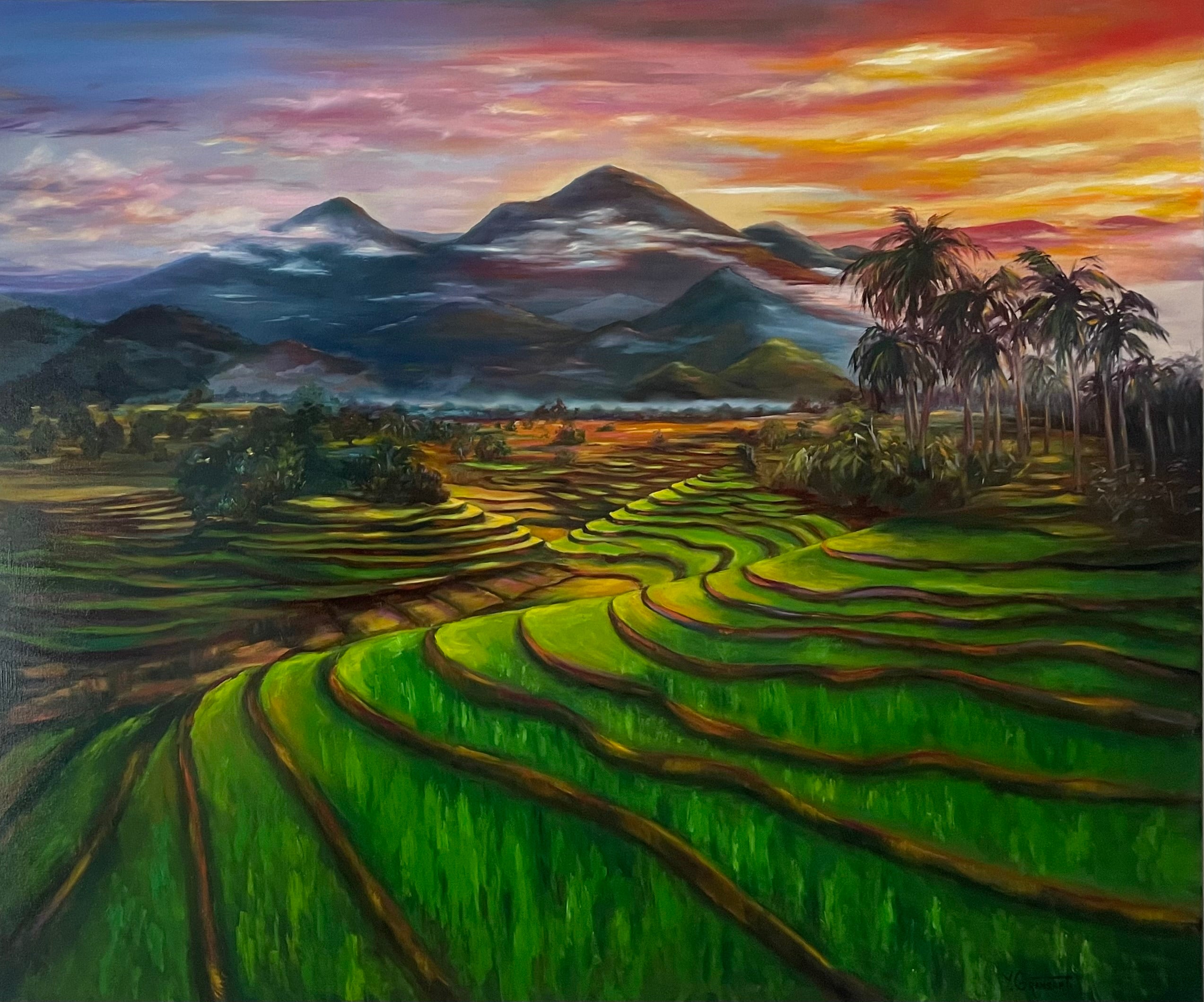 Oeuvre originale "Paysage de Bali"