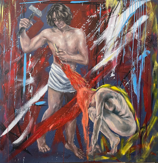 Peinture à l'huile "La genèse"