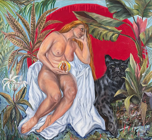 Peinture à l'huile "Le fruit défendu"